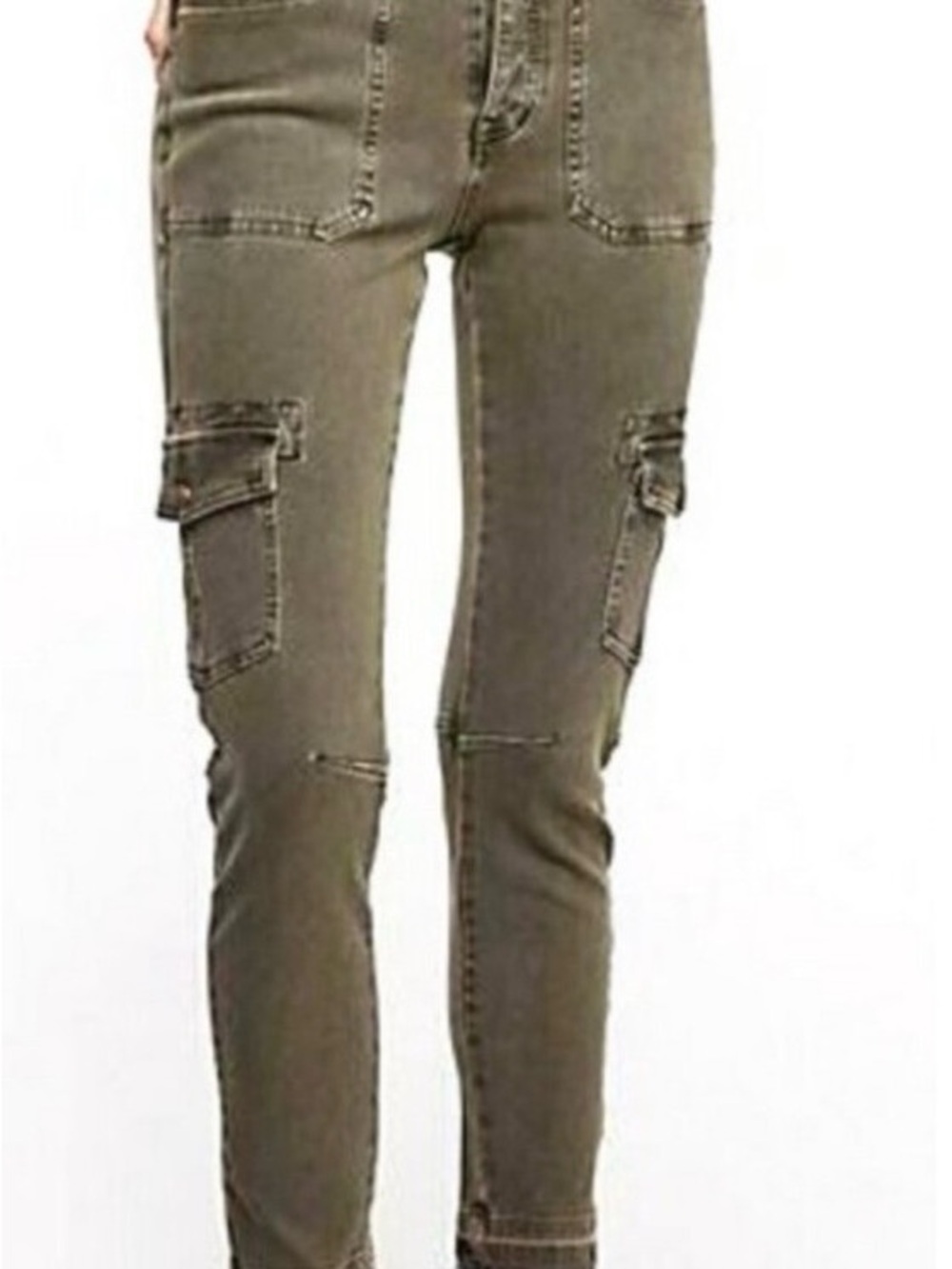 Free People Olive Green Skinny Cargo Jeans smoke free home